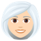 Woman- Light Skin Tone- White Hair emoji on Emojione